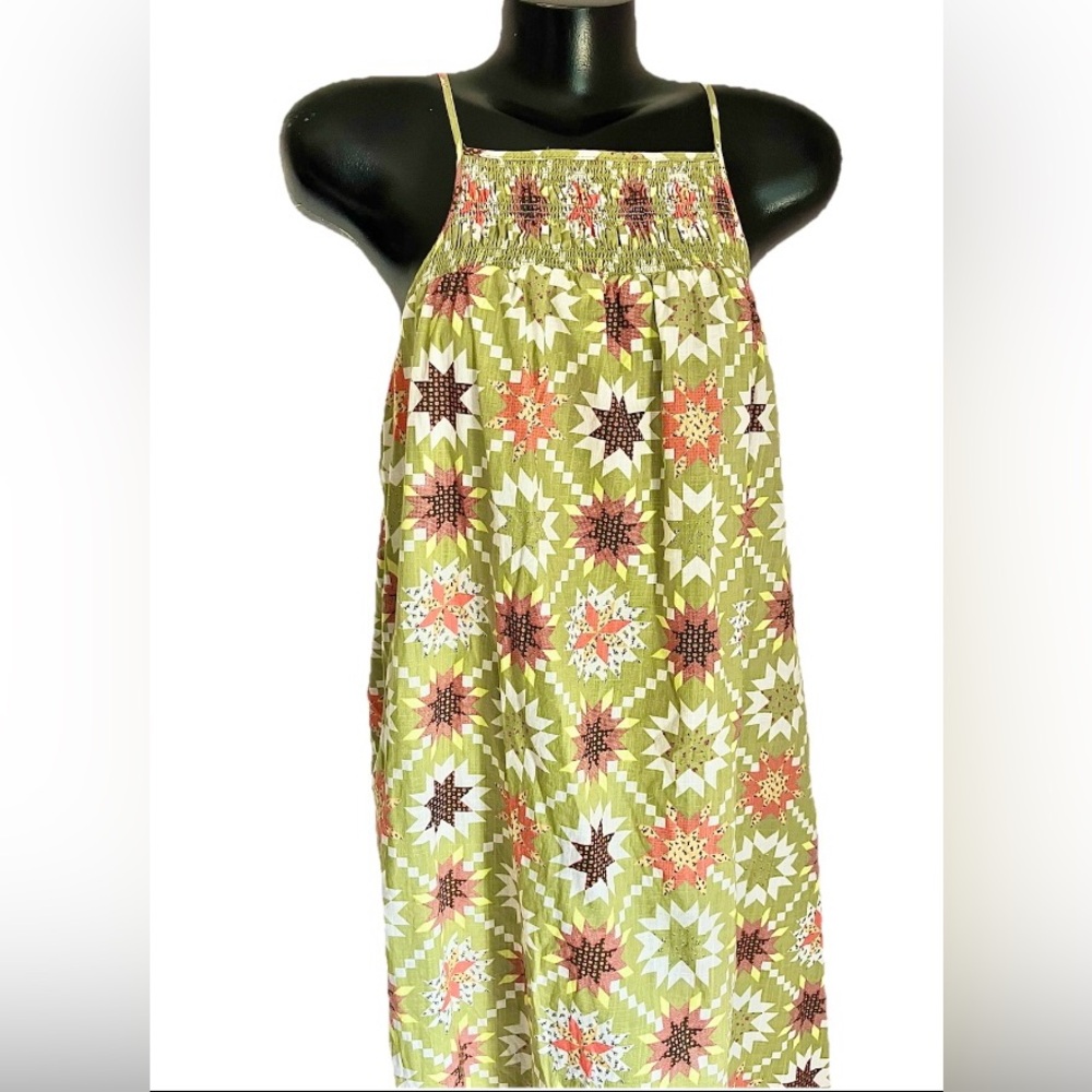 STAR circle 100% COTTON Tiered maxi DRESS Modest CottageCORE  EUC! Size: XS S